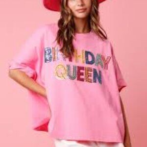 Peach Love Pink Birthday Queen Shirt Size Medium NWOT